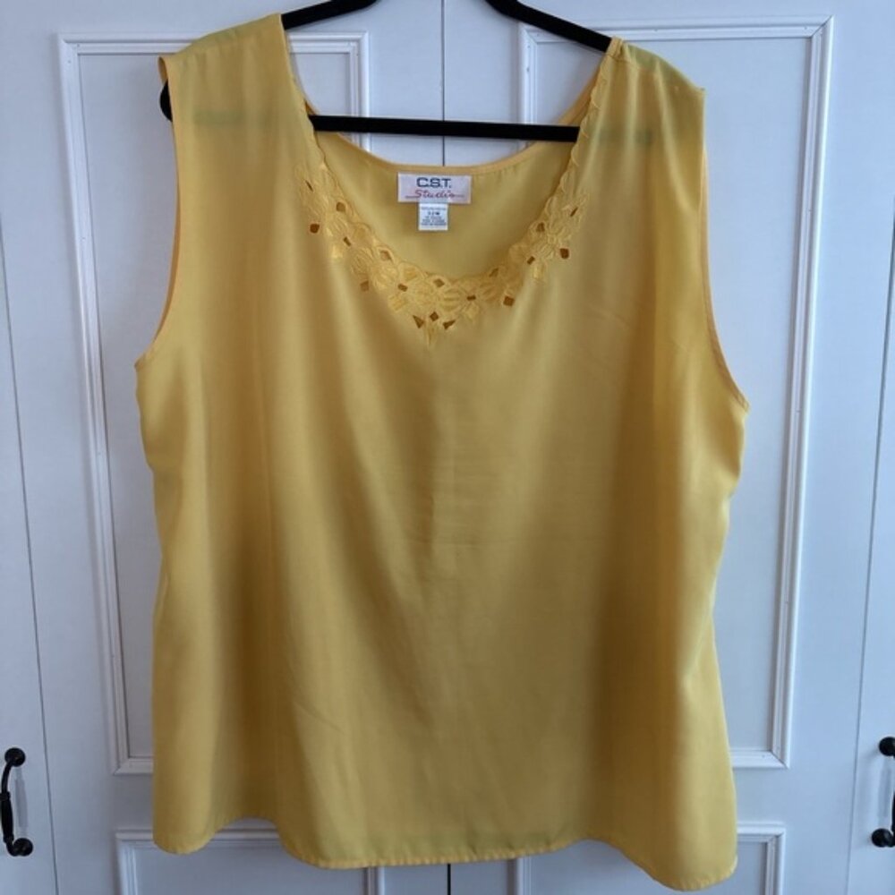 Women's Sleeveless Yellow Tank Top